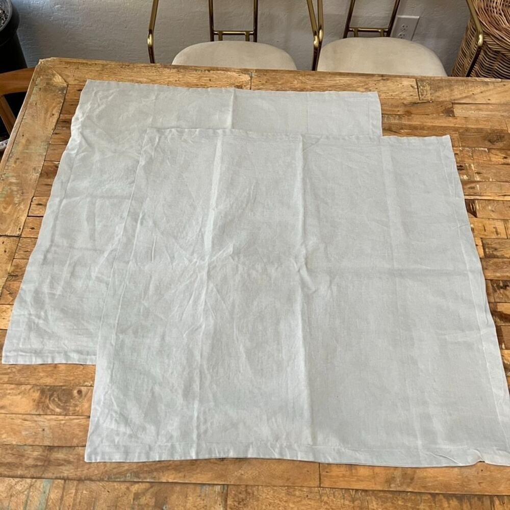 Quince Gray Linen Euro Pillow Shams 26"